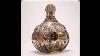 Antique/vintage Irice Amethyst Jeweled Perfume Bottlebasket Topper.